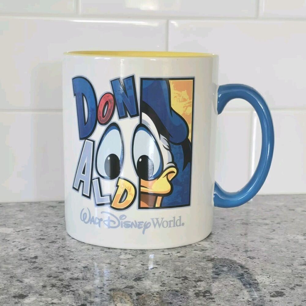 Vintage Walt Disney World‎ Donald Duck Coffee Mug Cup 24oz Colorful
